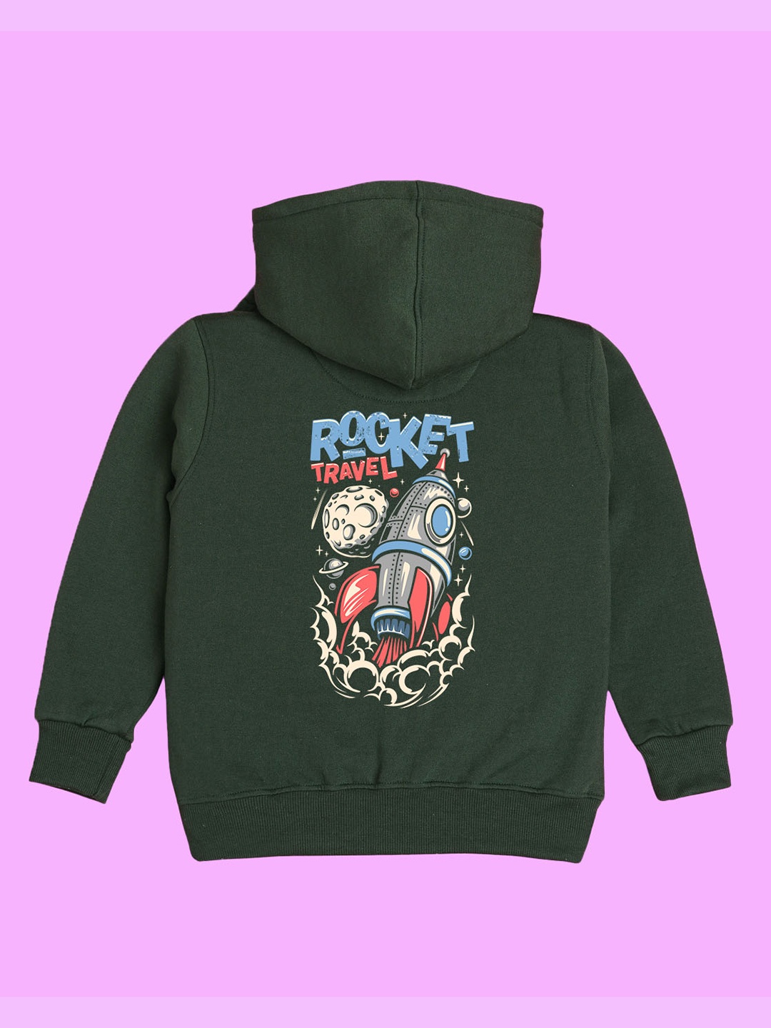 

BAESD Kids Typography Printed Hooded Fleece Sweatshirt, Olive