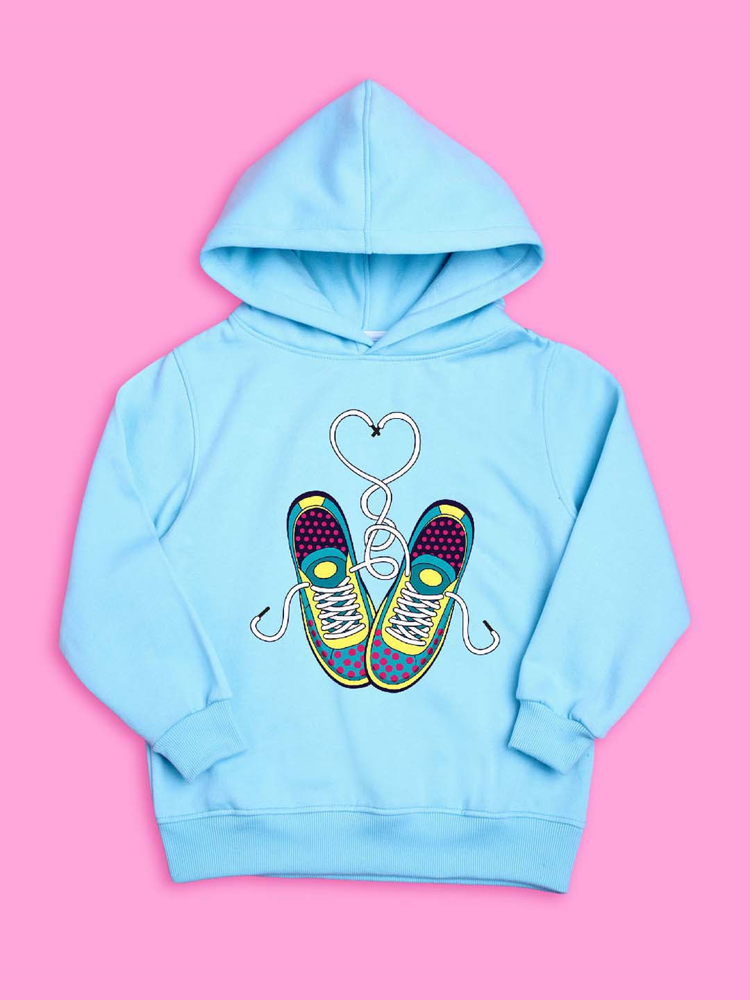 

BAESD Girls Printed Fleece Hooded Pullover Sweatshirt, Blue