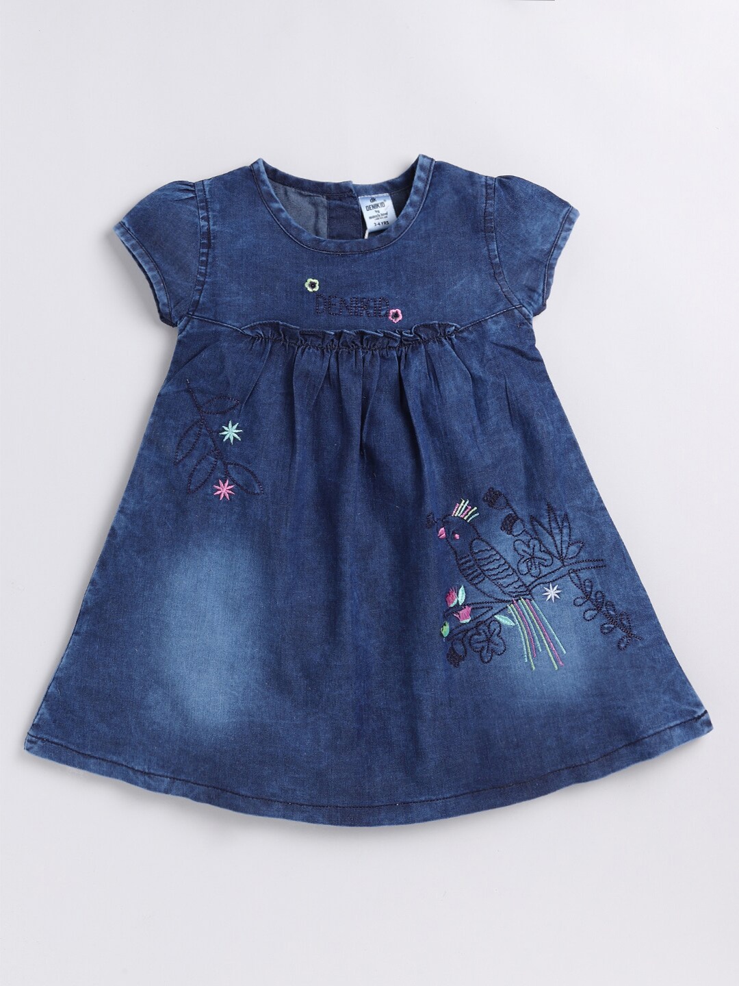 

DENIKID Girls Fit & Flare Cotton Dress, Blue