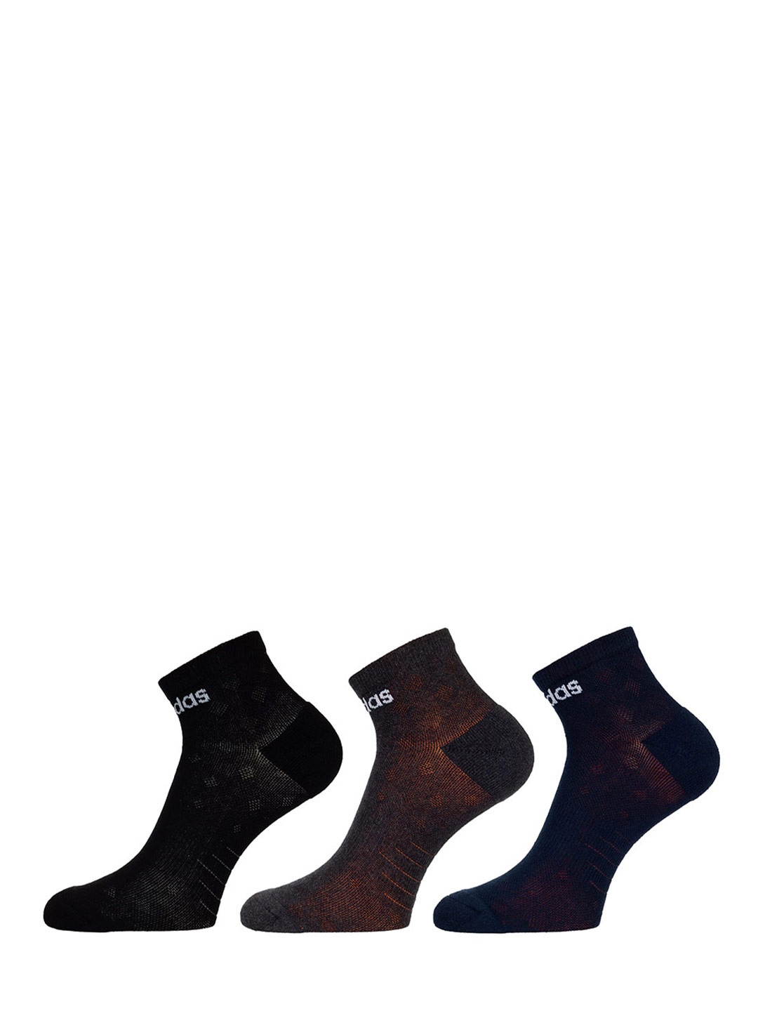 

ADIDAS Men Pack of 3 Heel & Toe Terry Ankle Socks, Black