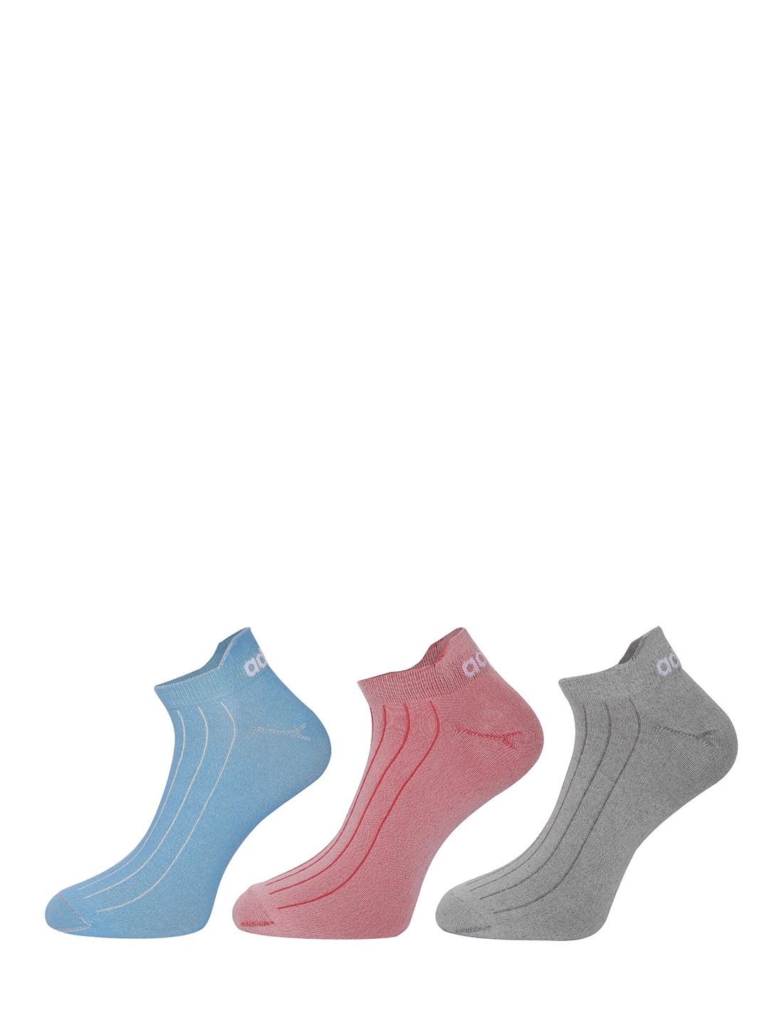 

ADIDAS Women Pack of 3 Flat Knit Low Cut Socks, Blue