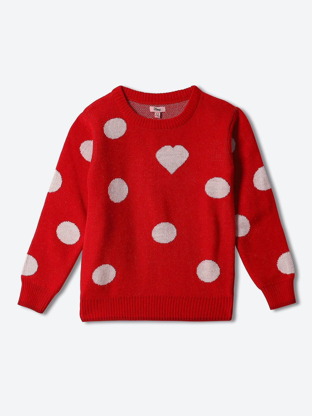 

2Bme Girls Printed Pullover Sweater, Red