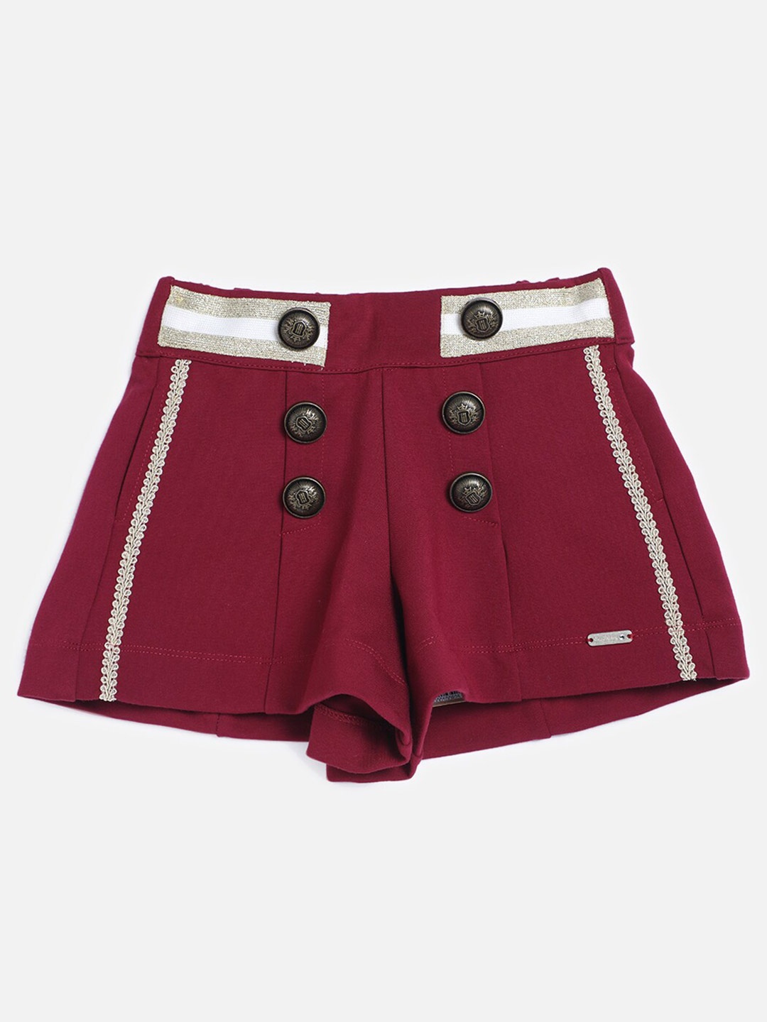 

One Friday Girls Mid-Rise Regular Shorts, Burgundy