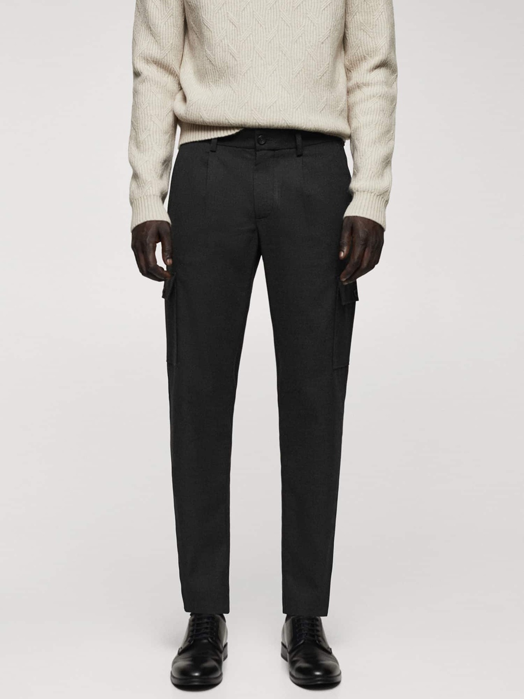 

MANGO MAN Slim Fit Formal Trousers, Charcoal
