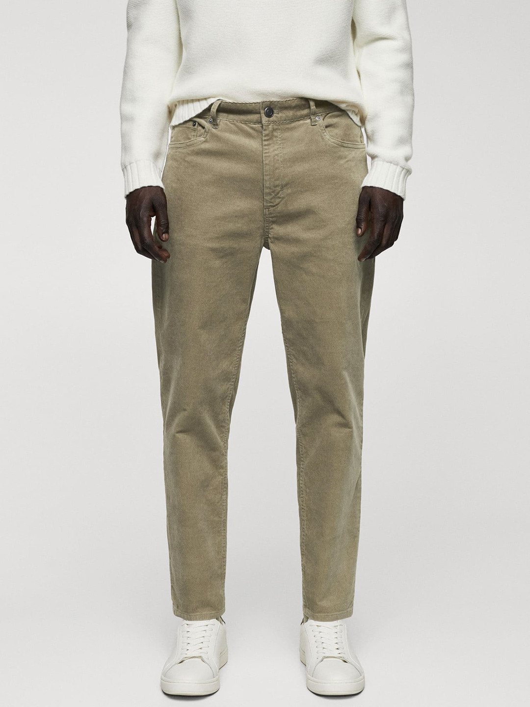 

MANGO MAN Slim Fit Corduroy Trousers, Beige