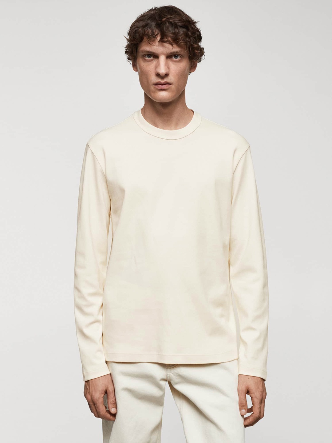 

MANGO MAN Pure Cotton T-shirt, Off white