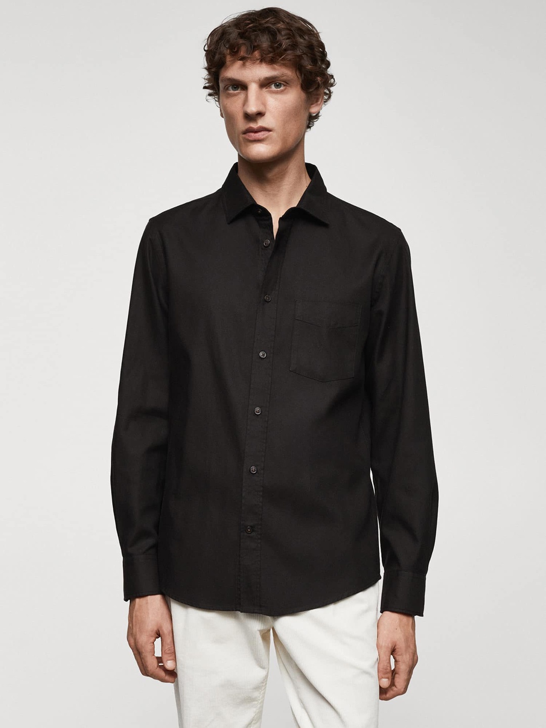 

MANGO MAN Opaque Casual Shirt, Black