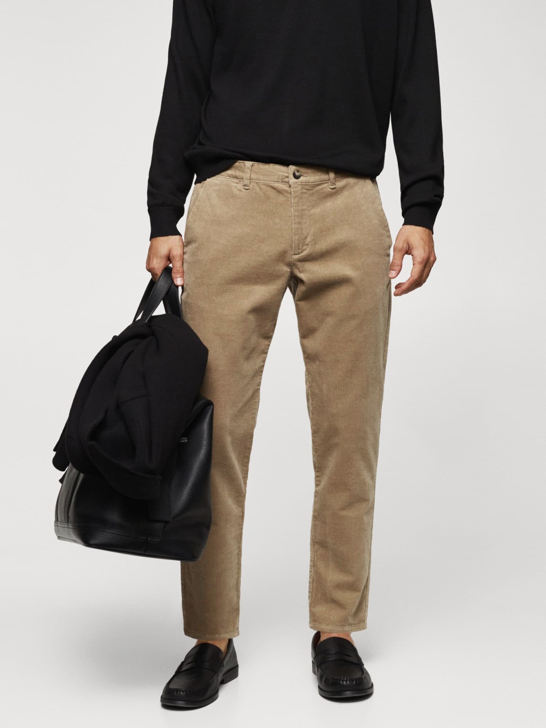 

MANGO MAN Slim Fit Corduroy Trousers, Beige