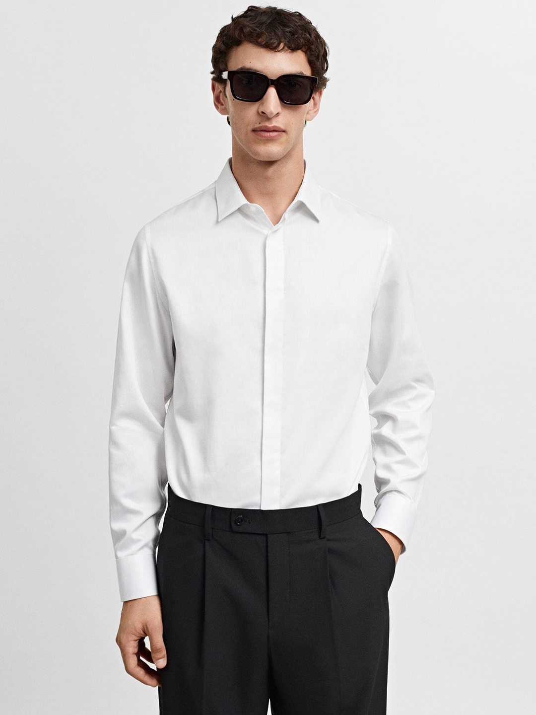 

MANGO MAN The Suit Collection Slim Fit Pure Cotton Formal Shirt, White