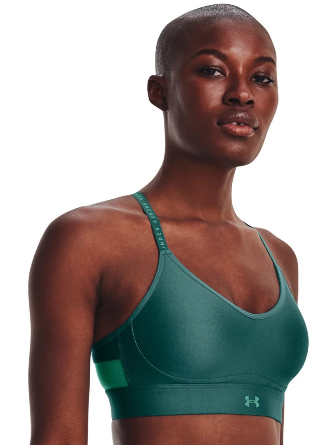 

UNDER ARMOUR Infinity Covered Low Lightly Padded Organic Workout Bra, Green