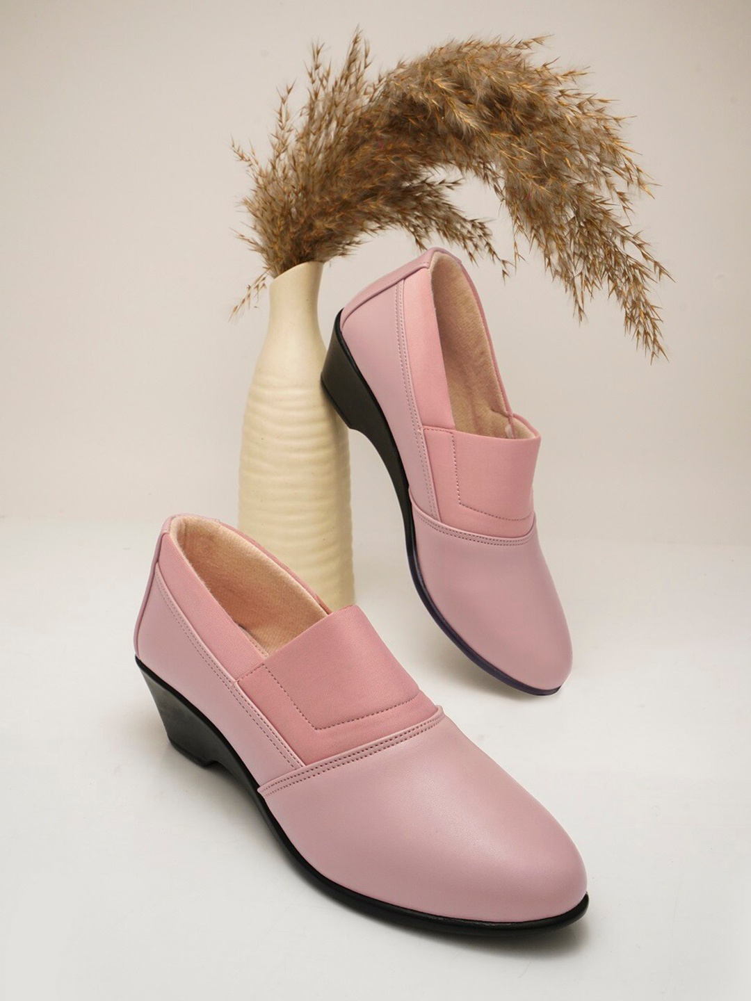 

Try Me Pointed Toe Block Heels Pumps, Pink