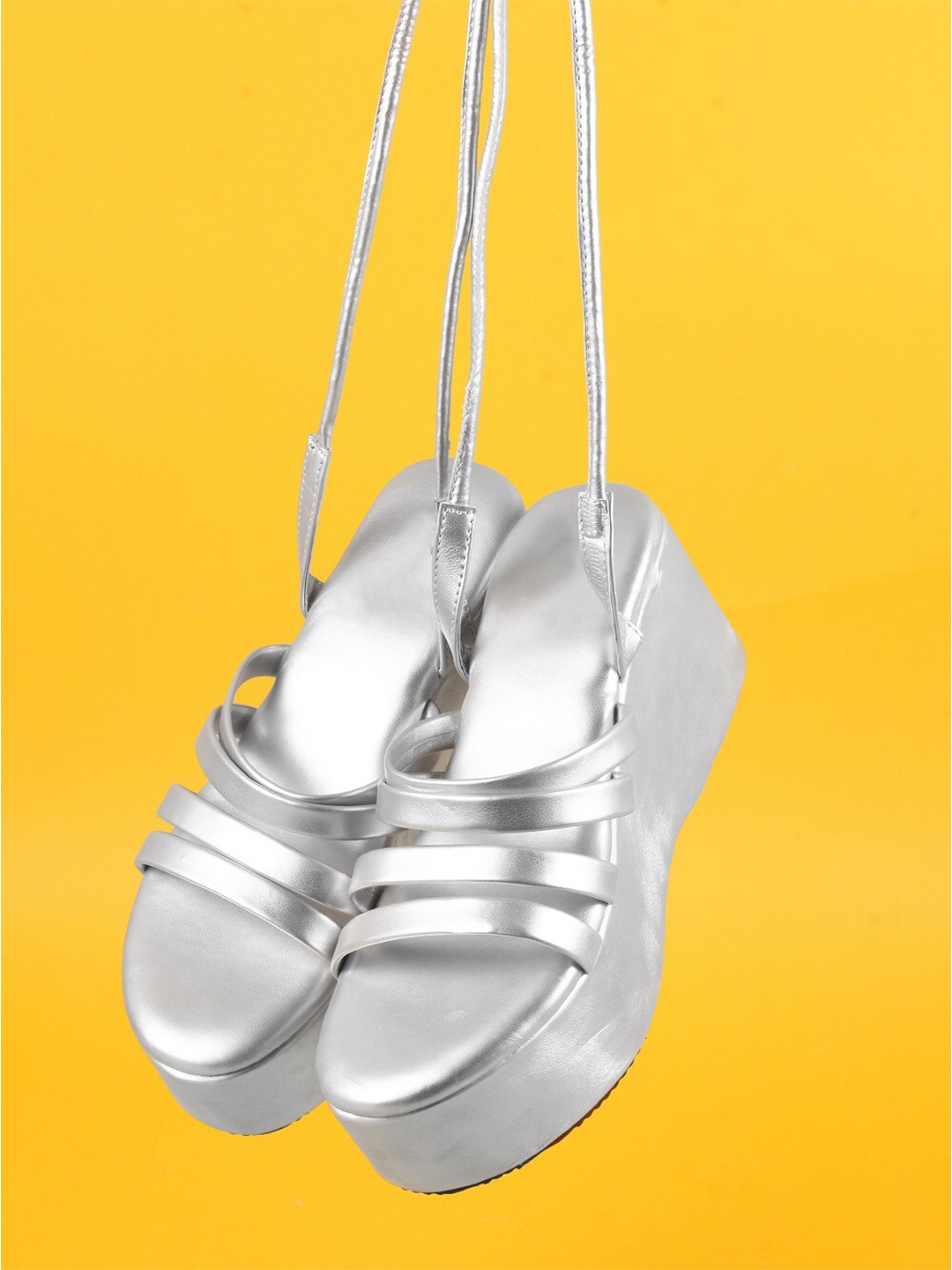 

Try Me Flatform Heeled Gladiators, Silver
