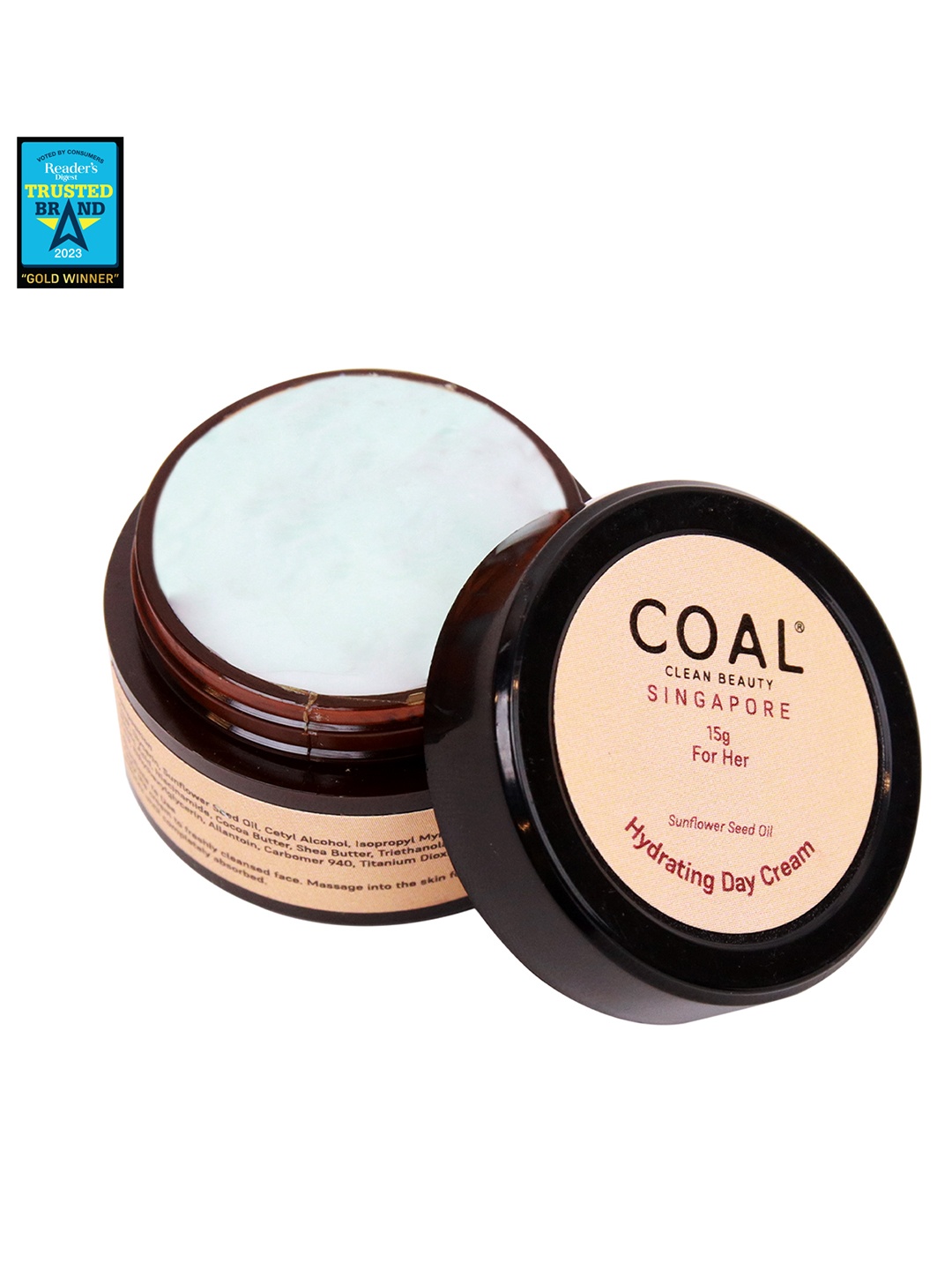

COAL CLEAN BEAUTY Hydrating Day Cream - 15g, White