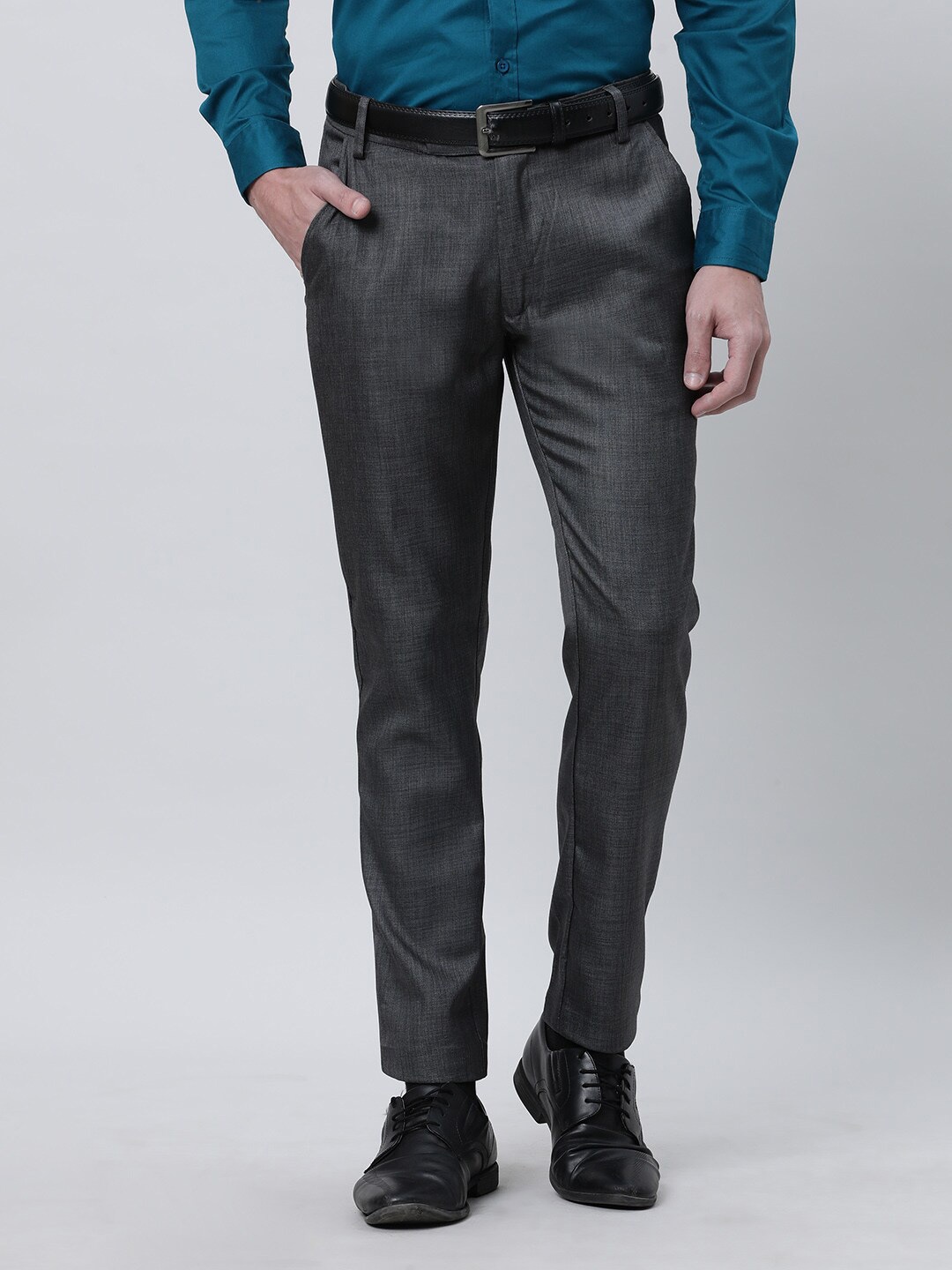 

THE SOUL PATROL Men Mid-Rise Formal Trousers, Grey