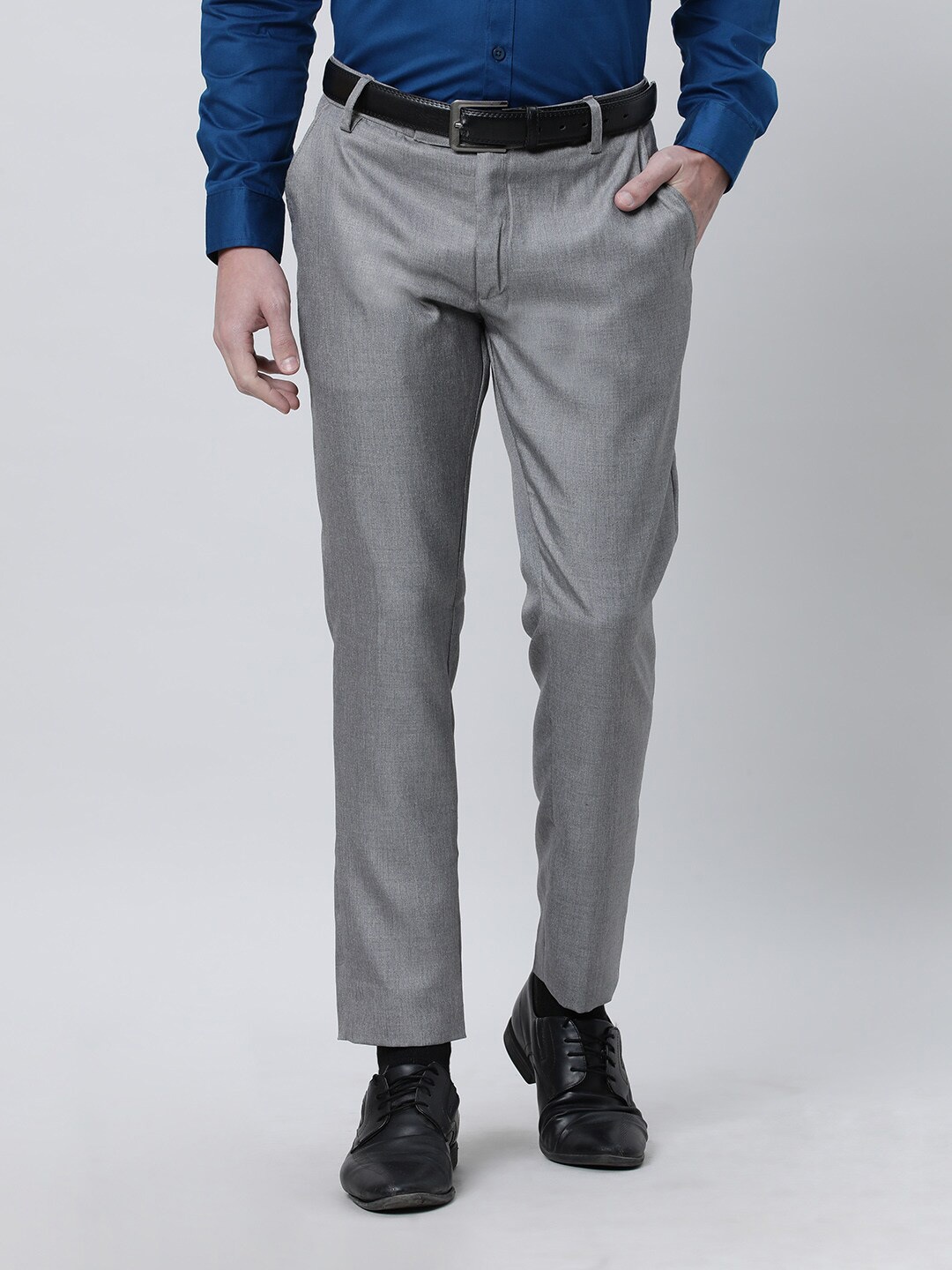 

THE SOUL PATROL Men Mid Rise Lightweight Formal Trousers, Grey