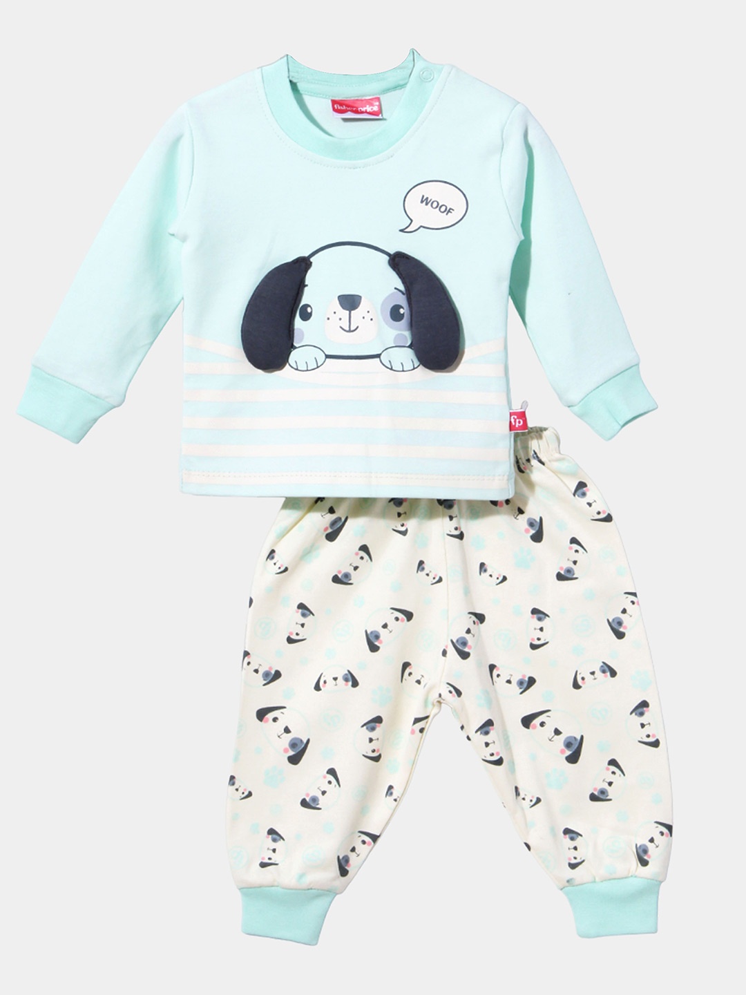 

Moms Love Infant Boys Printed Organic Cotton T-Shirt with Joggers, Sea green