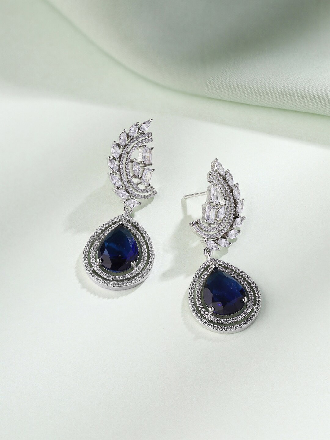 

Priyaasi Silver-Plated Contemporary Drop Earrings