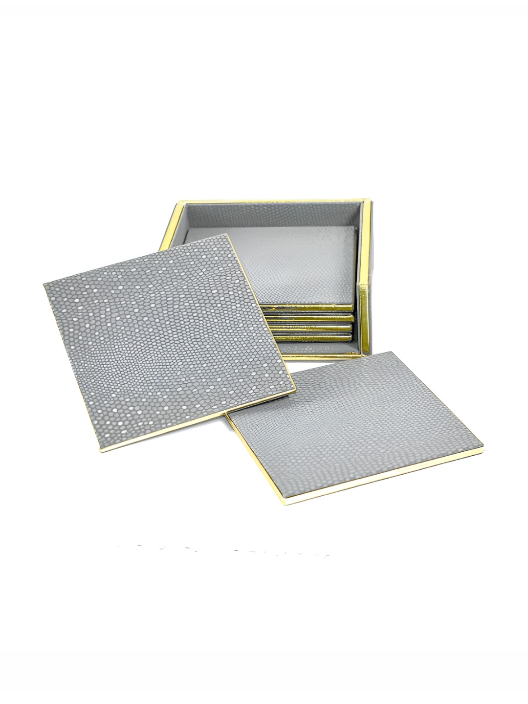 

ICHKAN 6 Pieces Grey Textured Coasters