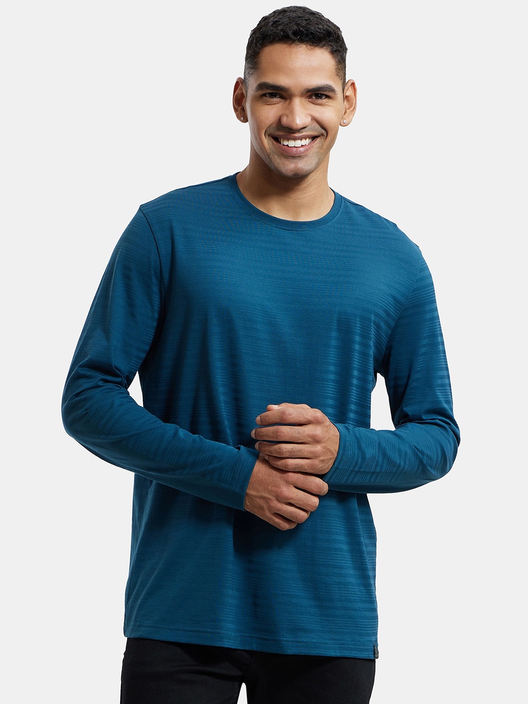 

Jockey Super Combed Supima Cotton Solid Round Neck Full Sleeve Tshirt-IM22, Blue