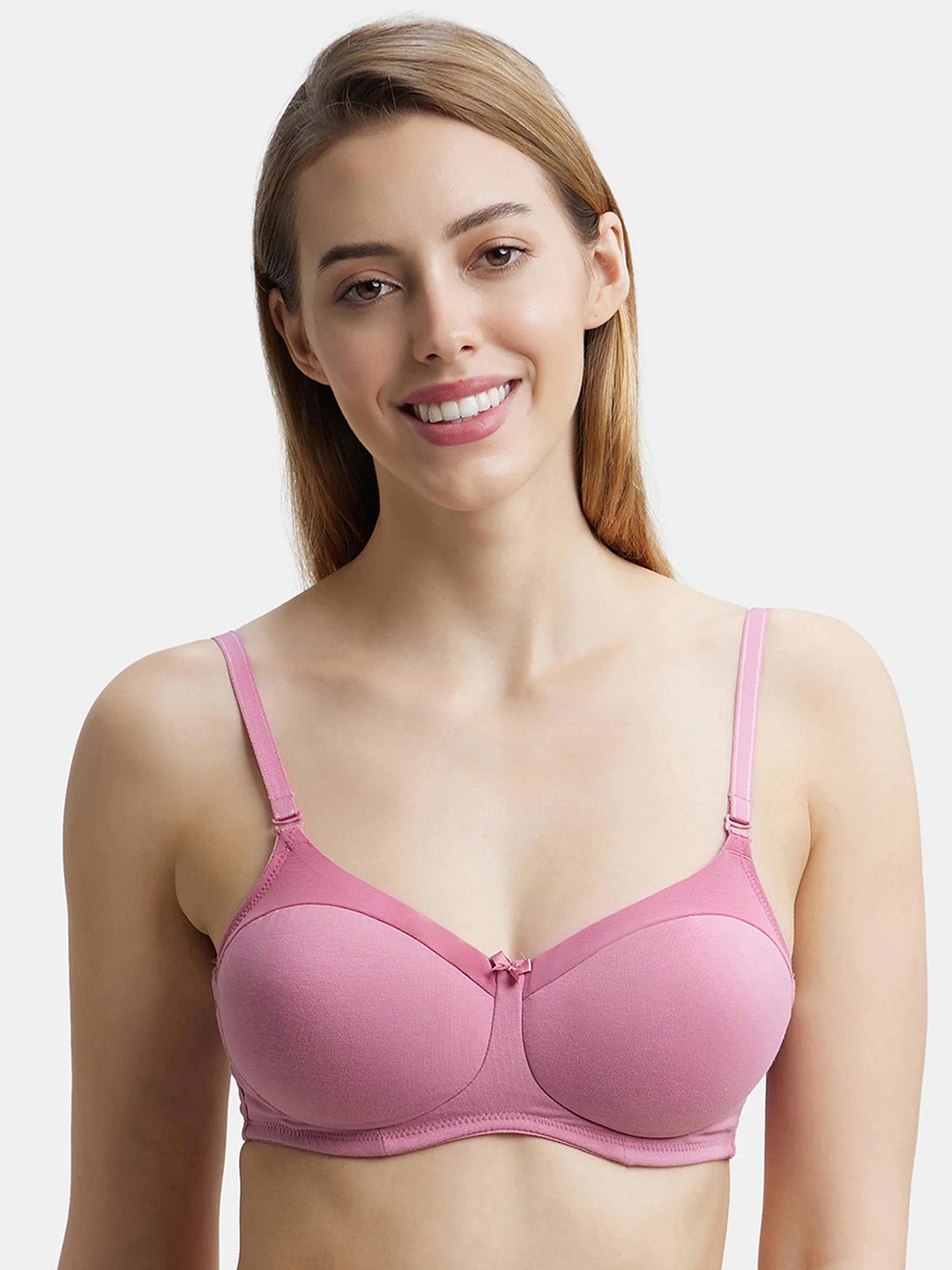 

Jockey Wirefree Padded Super Combed Cotton Full Coverage Multiway T-shirt Bra, Pink