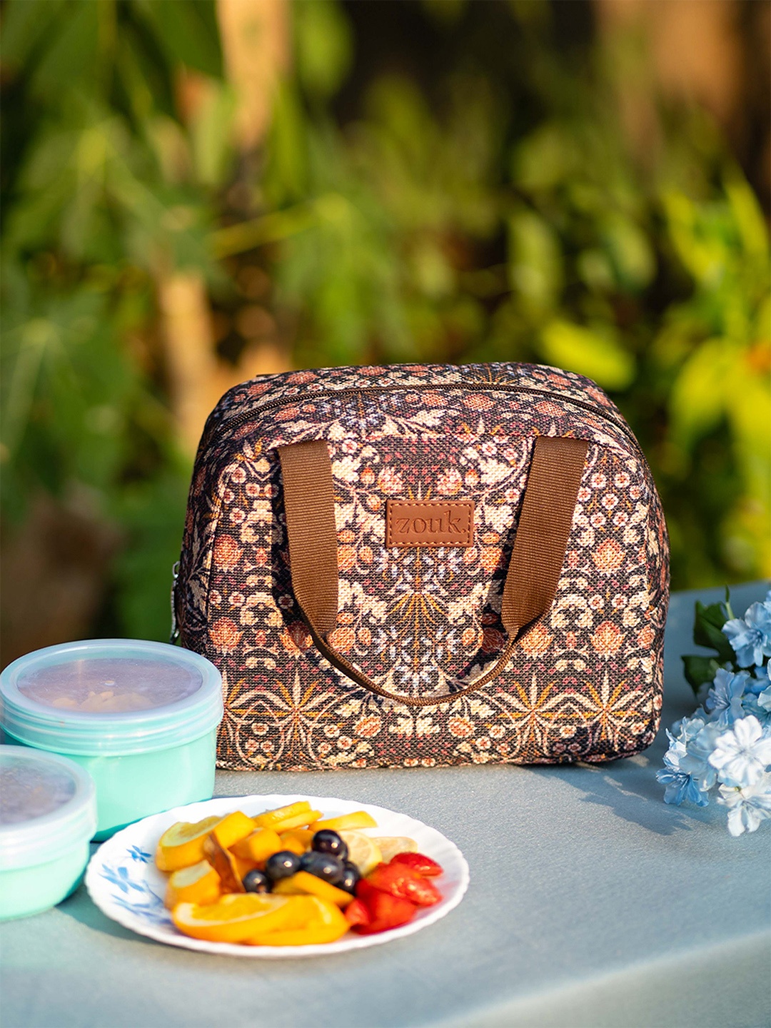 

ZOUK Women Printed Insulated Lunch Bag, Black