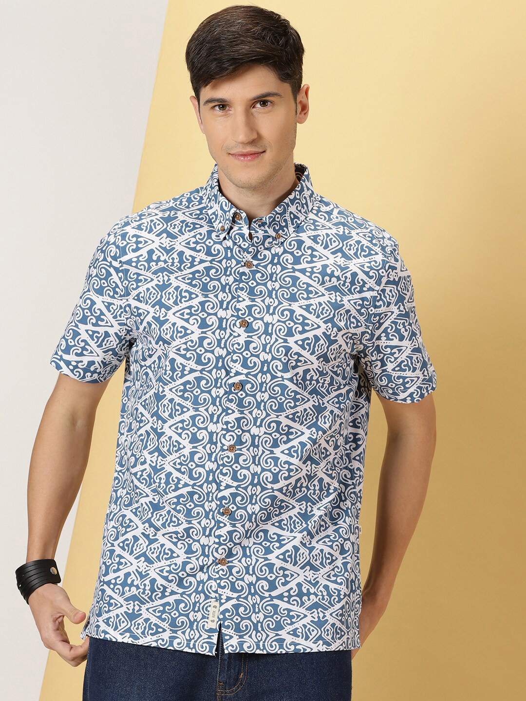 

Thomas Scott Smart Slim Fit Floral Opaque Printed Casual Shirt, Teal