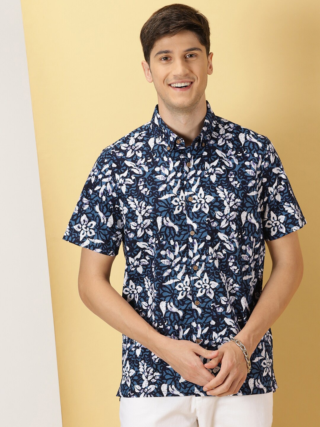 

Thomas Scott Smart Floral Opaque Printed Casual Shirt, Blue