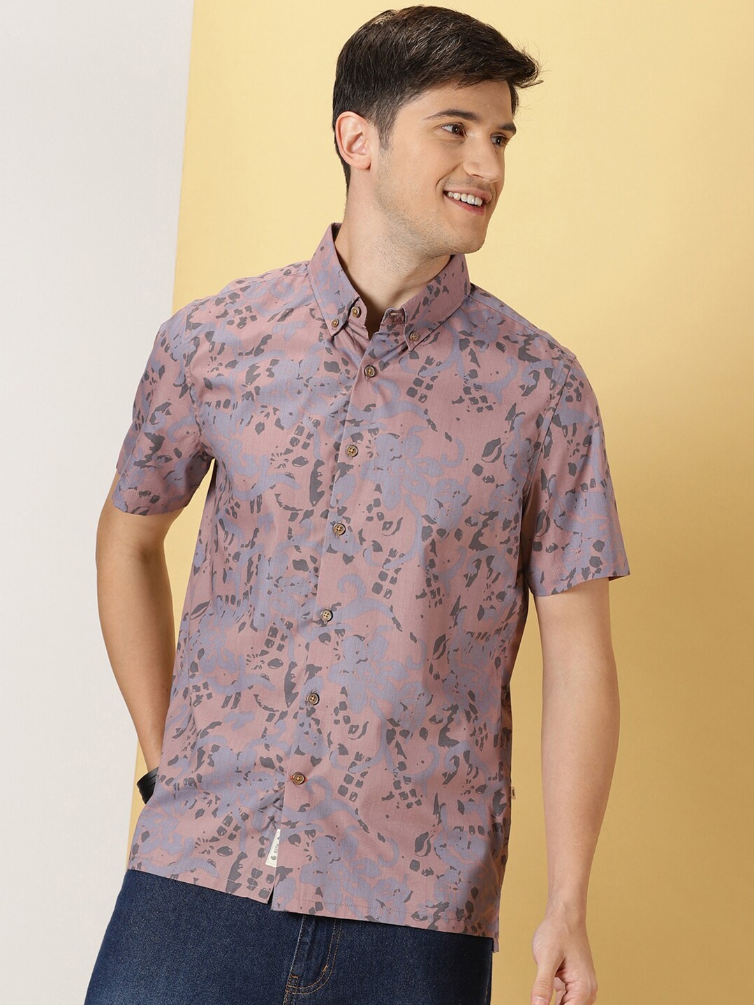 

Thomas Scott Smart Printed Cotton Casual Shirt, Purple