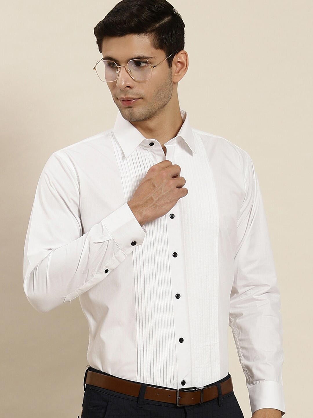 

Hancock Spread Collar Comfort Pure Cotton Tuxedo Party Shirt, White