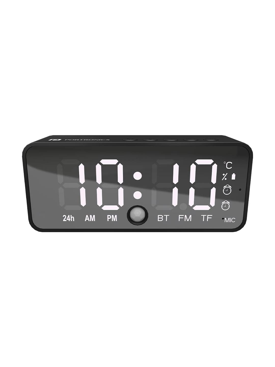 

Portronics Pixel 4 Digital Smart Alarm Clock with 5W Speaker, In-Built Mic & 2 Alarm, Black