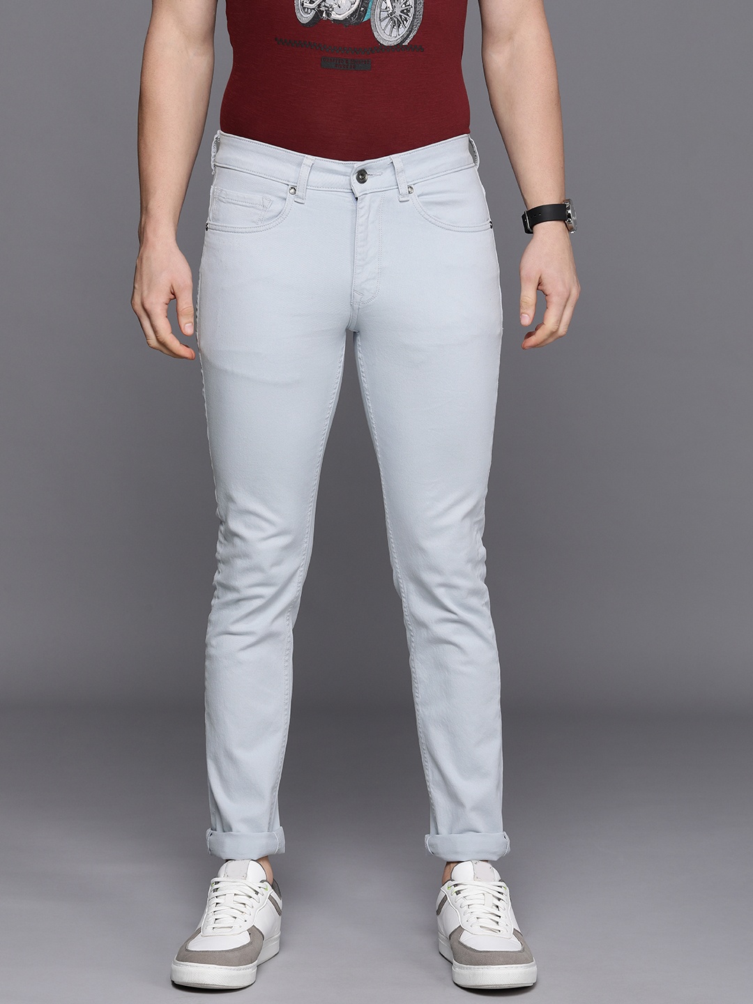 

Louis Philippe Jeans Men Slim Fit Low-Rise Stretchable Jeans, Blue