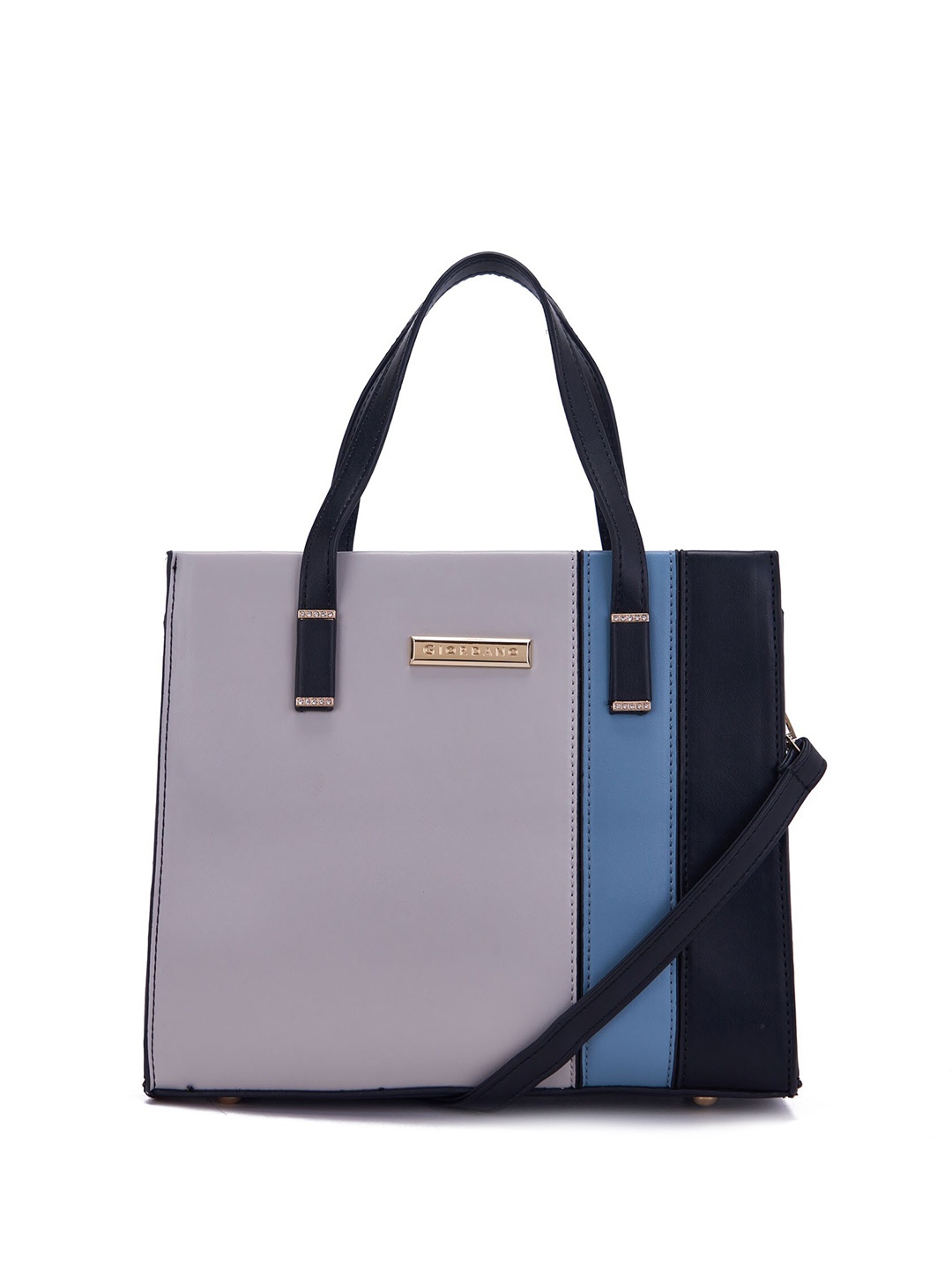 

GIORDANO Colourblocked PU Oversized Structured Handheld Bag, Black