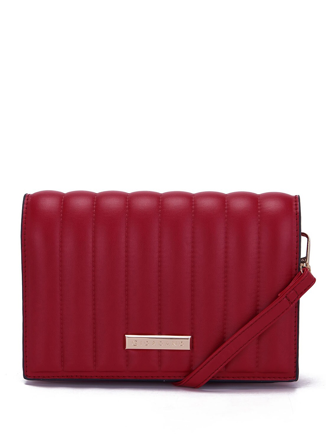 

GIORDANO Structured Sling Bag with Quilted Details, Red