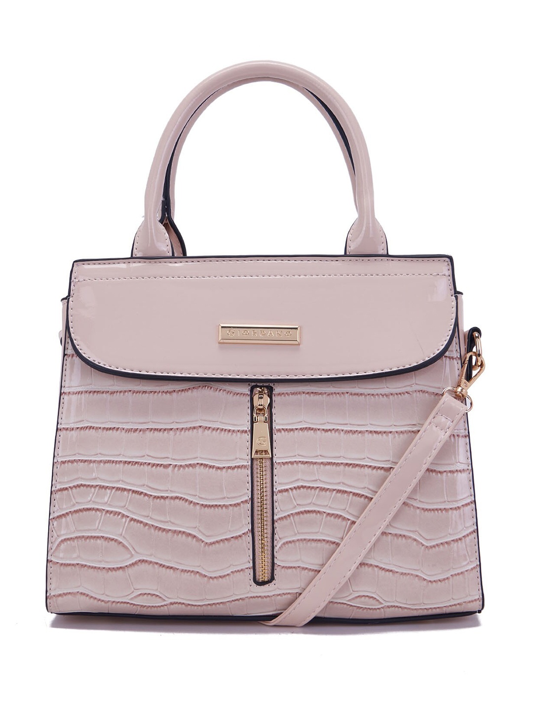 

GIORDANO Textured Structured Satchel Bag, Beige