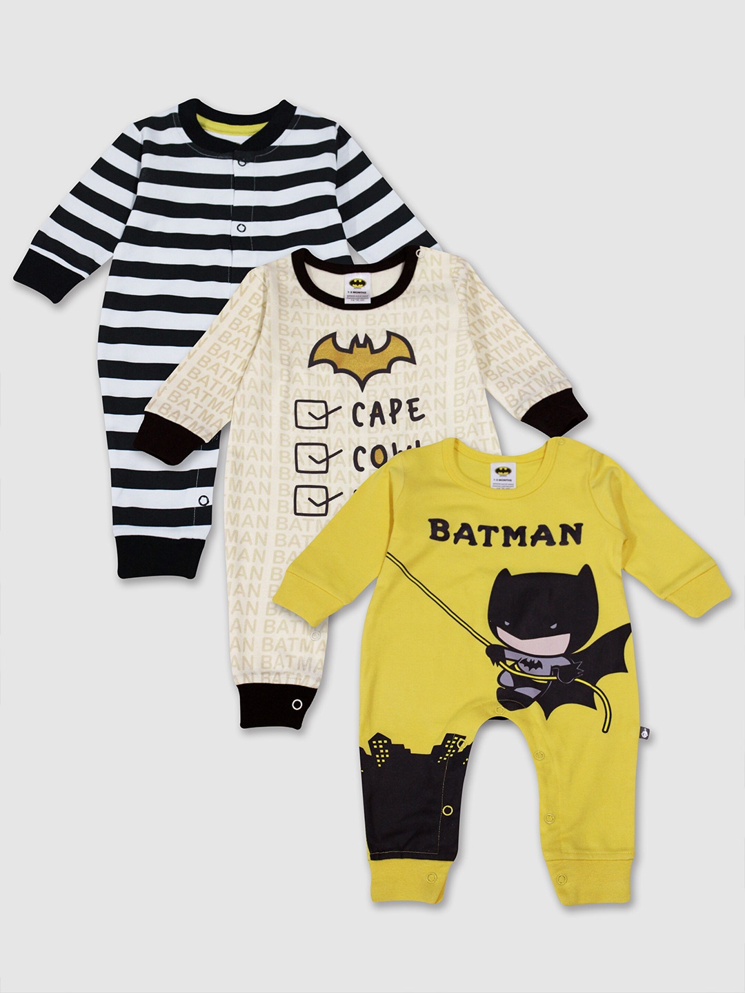 

Moms Love Infant Boys Pack Of 3 Assorted Cotton Rompers