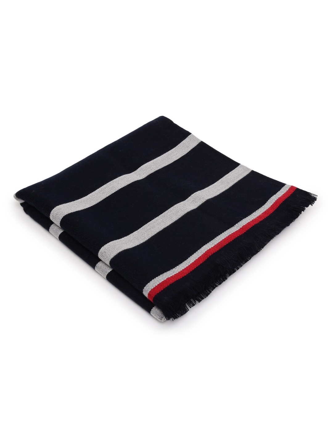 

Tommy Hilfiger Striped Scarf, Black