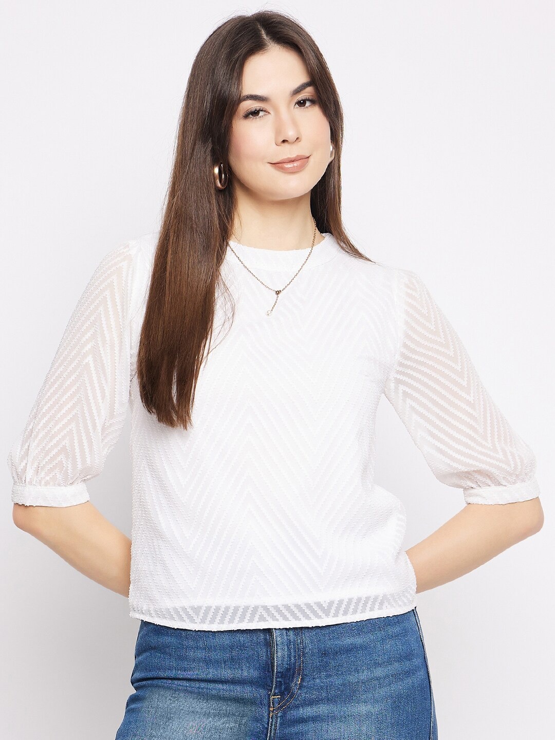 

Mayra Puff Sleeve Top, White