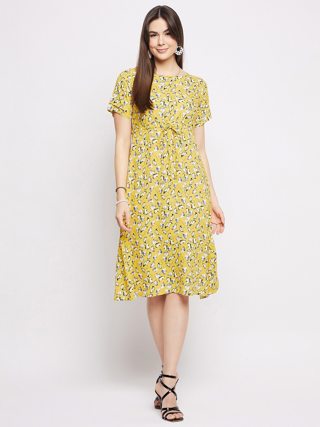 

Mayra Floral Print Empire Dress, Yellow