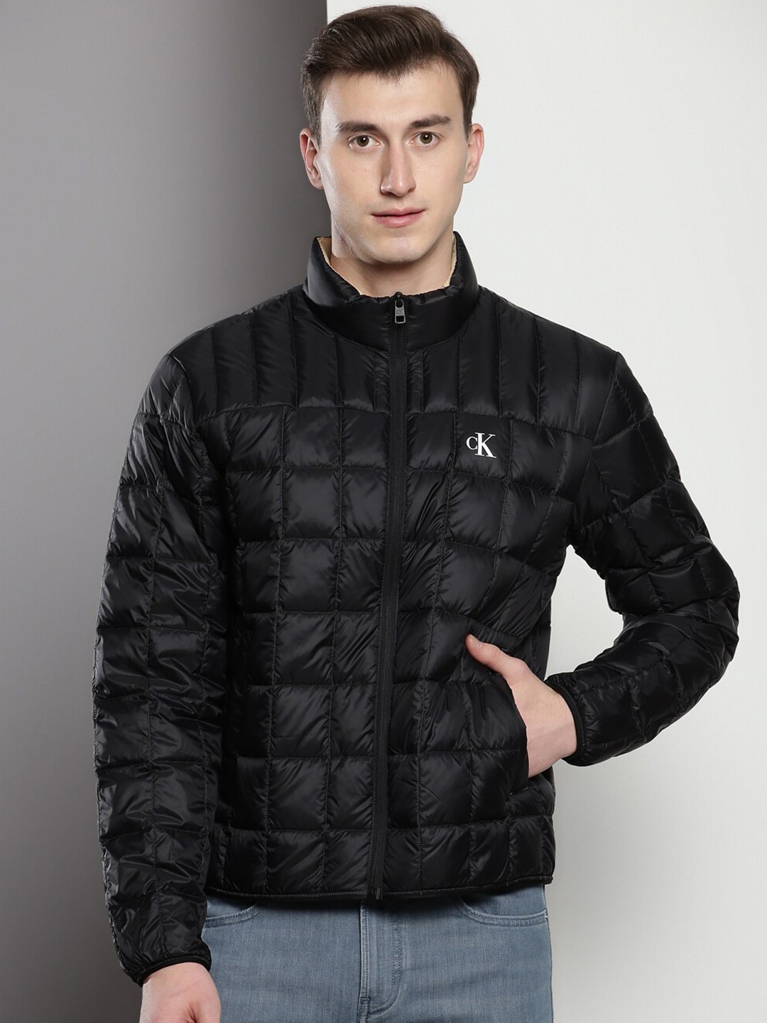 

Calvin Klein Mock Collar Padded Jacket, Black