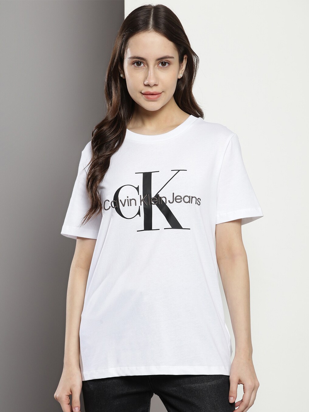 

Calvin Klein Typography Printed Pure Cotton T-shirt, White