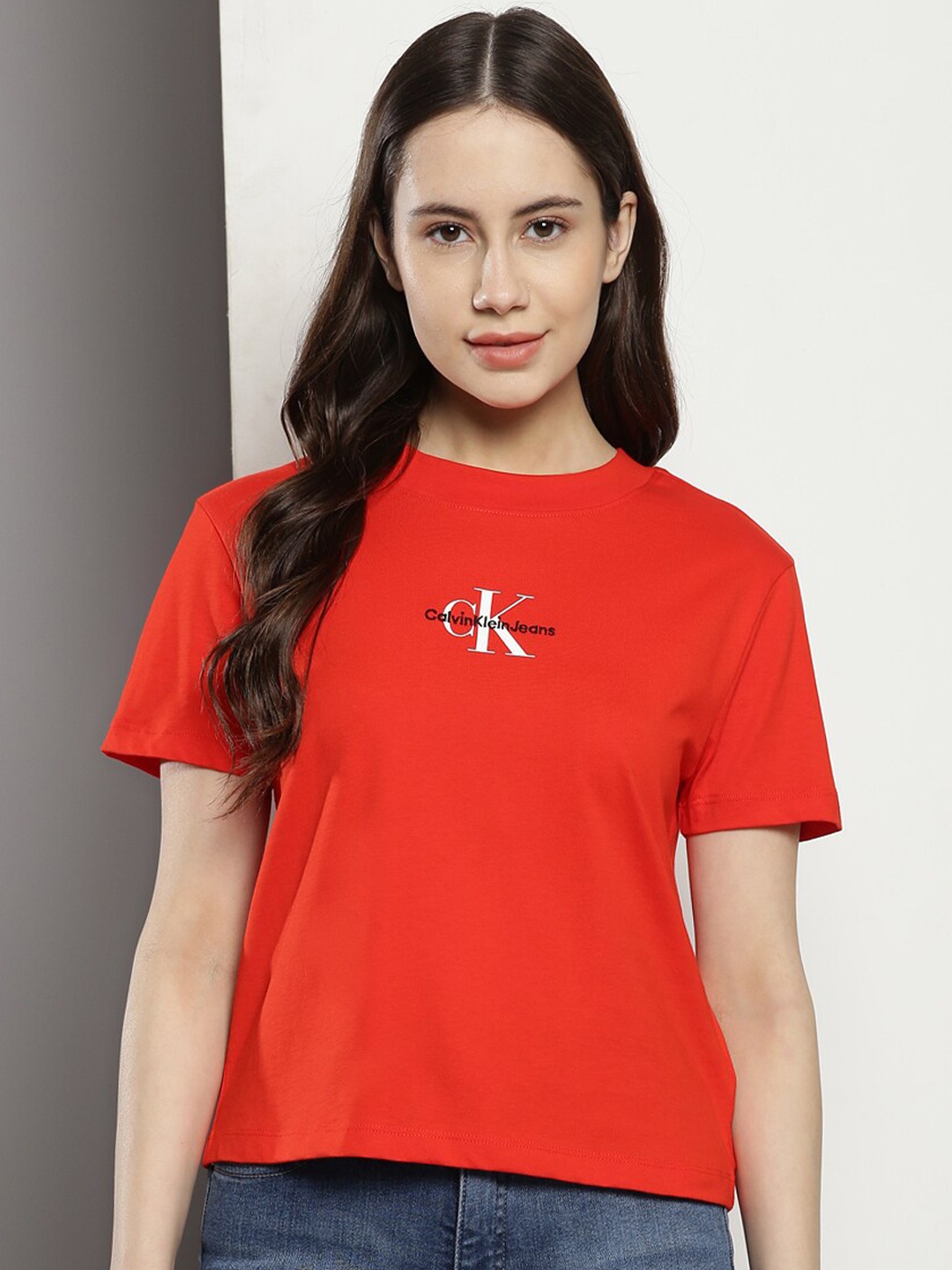 

Calvin Klein Typography Cotton T-shirt, Red