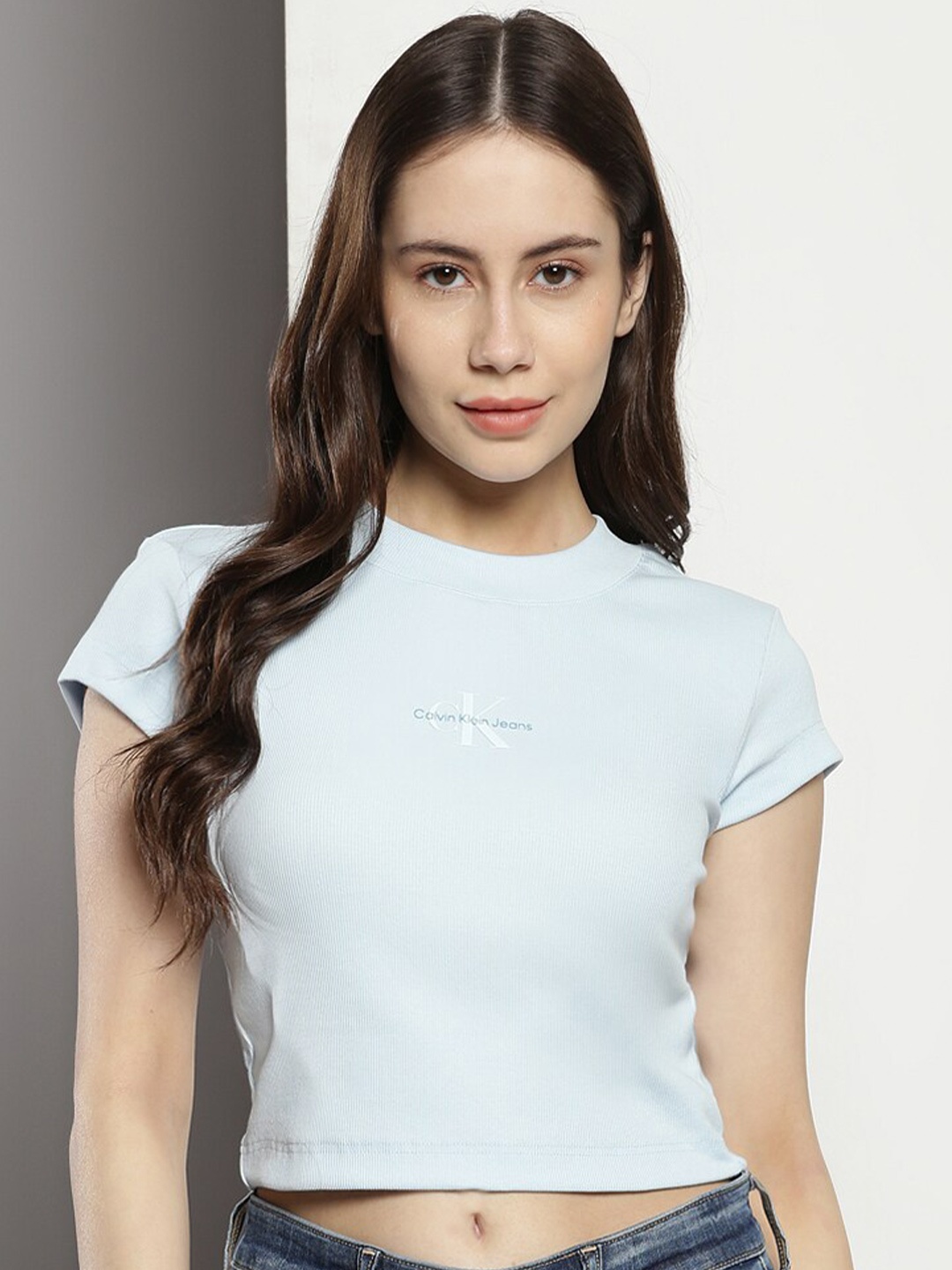

Calvin Klein Brand Logo Monochrome T-shirt, Blue