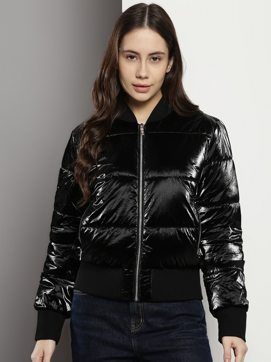

Calvin Klein Mandarin Collar Padded Jacket, Black