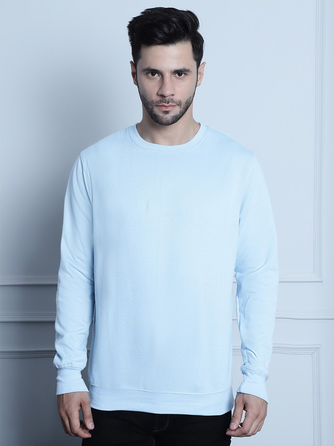 

urSense Ribbed Fleece Pullover Sweatshirt, Blue