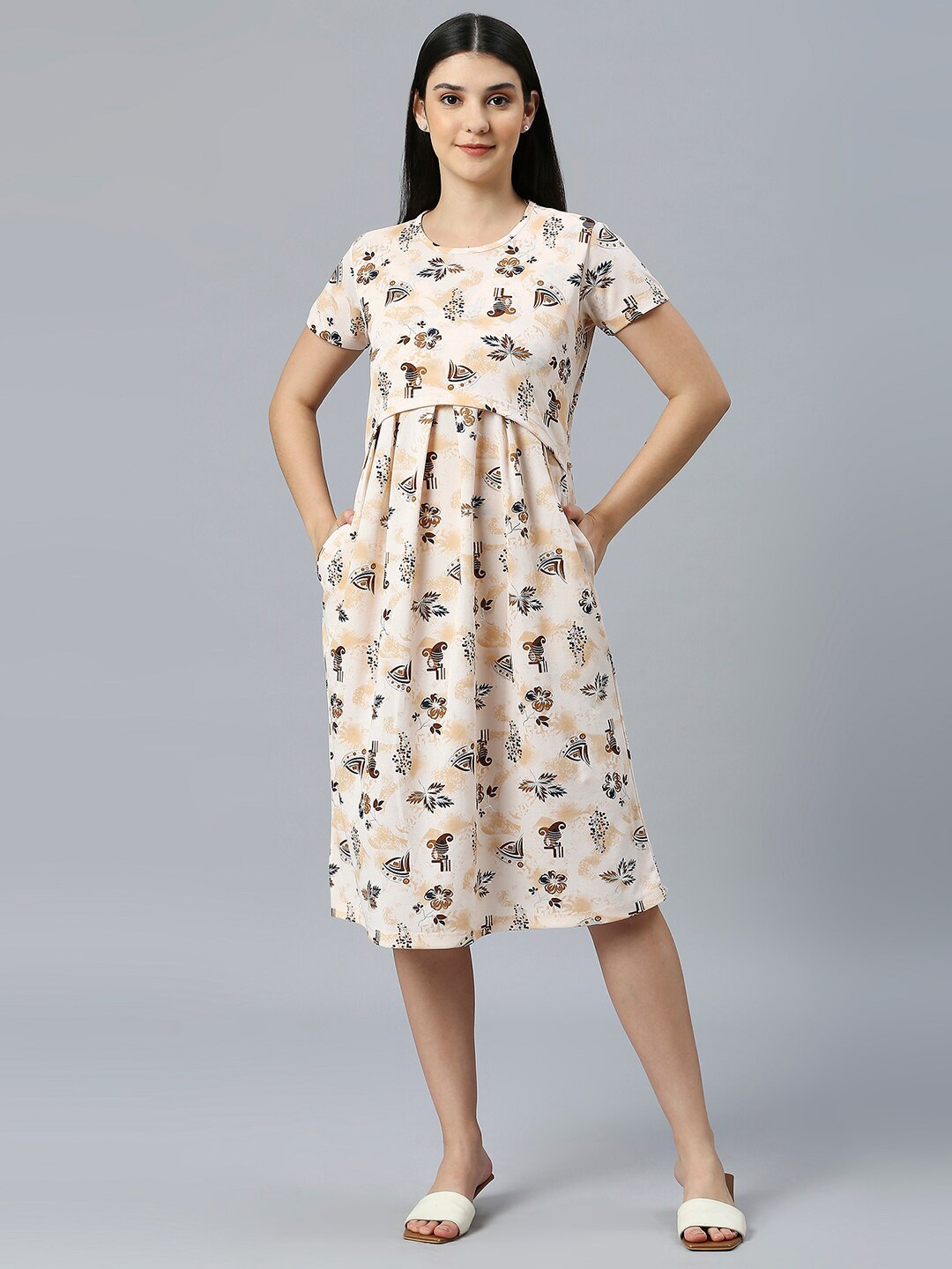 

True Shape Zipless Maternity A-Line Dress, Orange