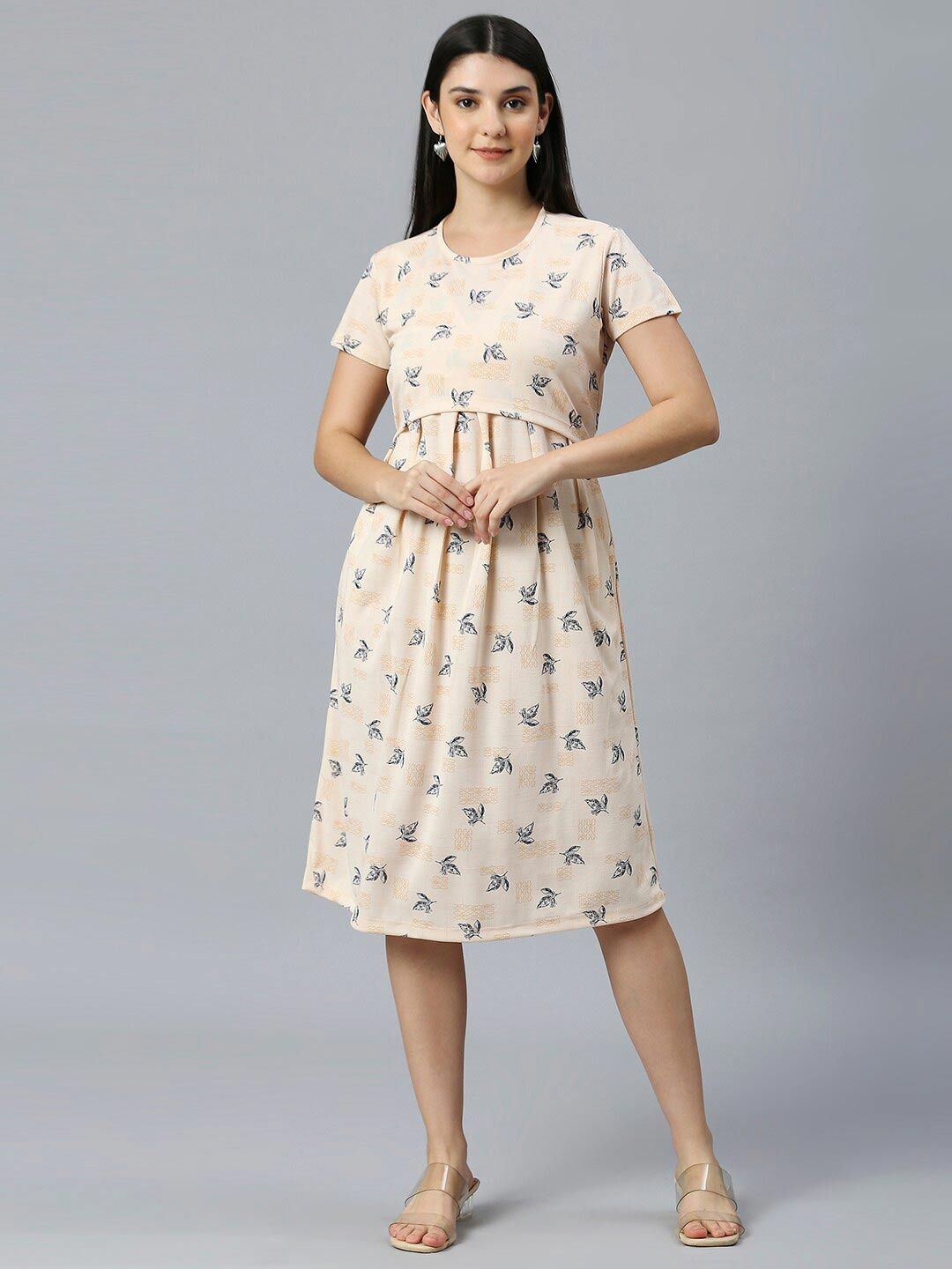 

True Shape Zipless Maternity A-Line Nightdress, Orange