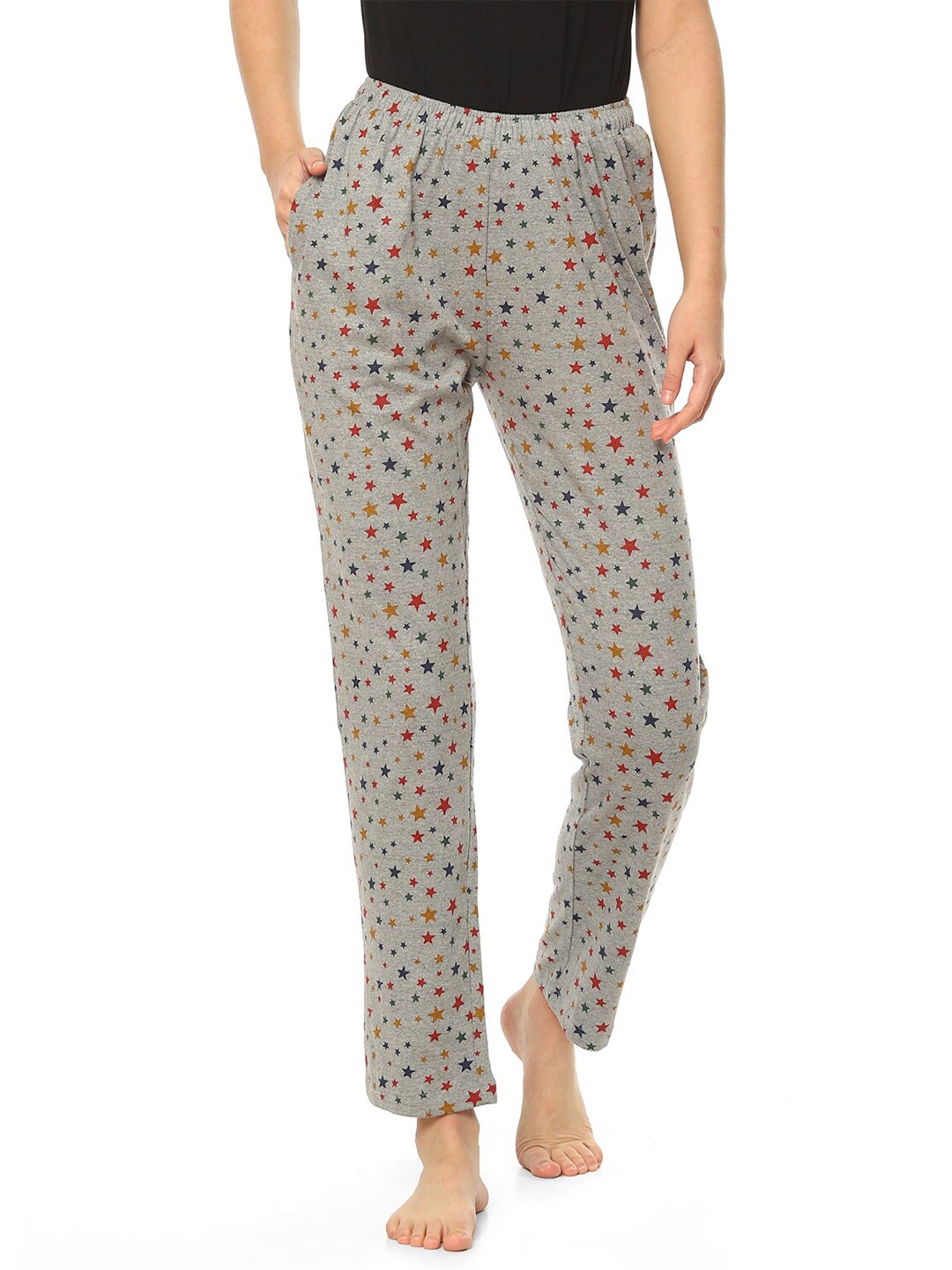 

2Bme Printed Straight-Leg Lounge Pant, Grey