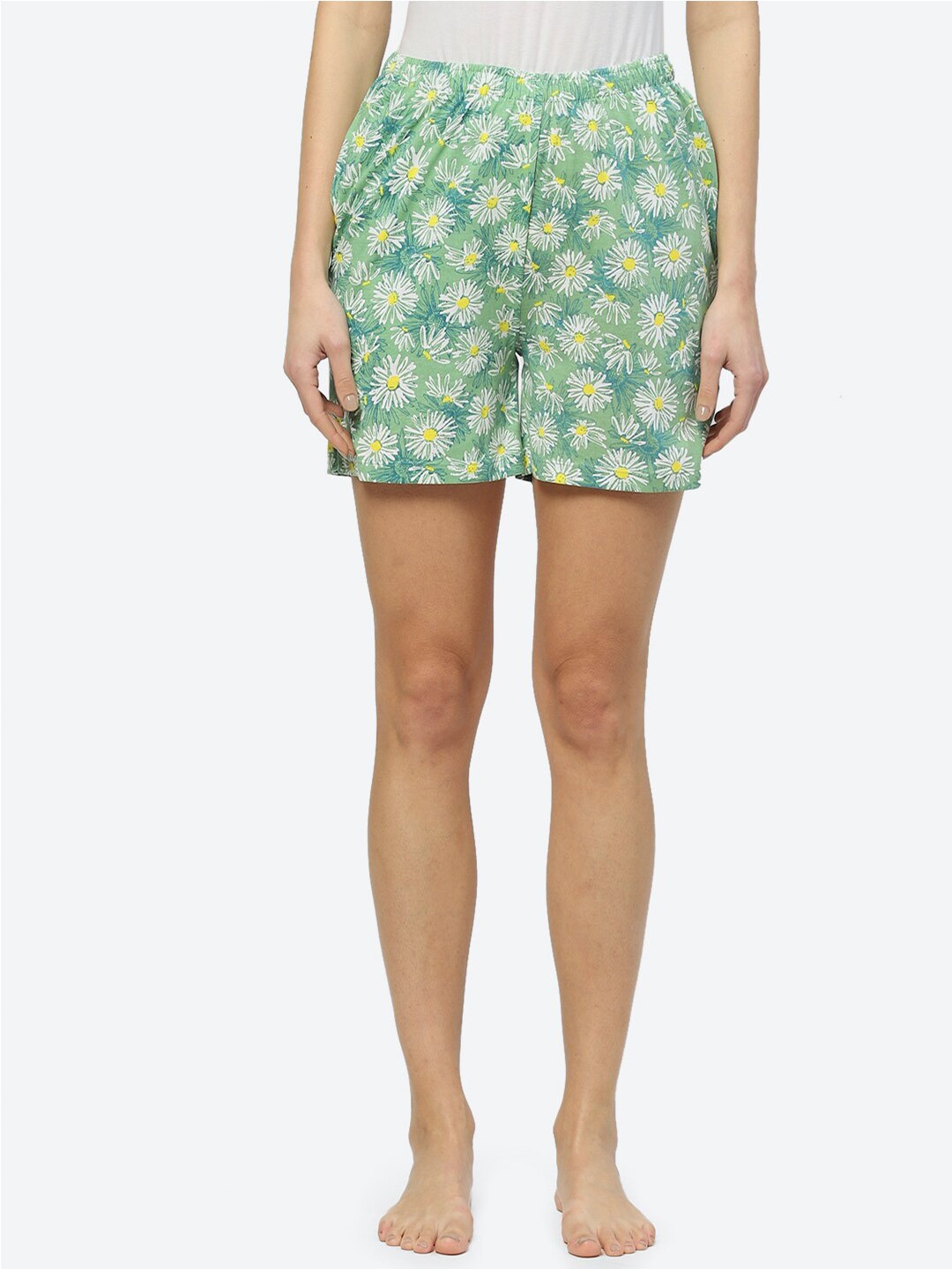

2Bme Printed Lounge Shorts, Green