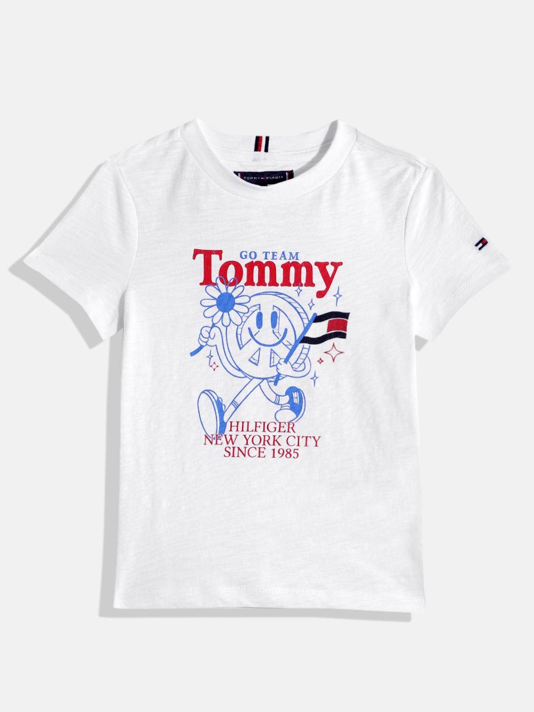

Tommy Hilfiger Boys Brand Logo Printed Pure Cotton T-shirt, White