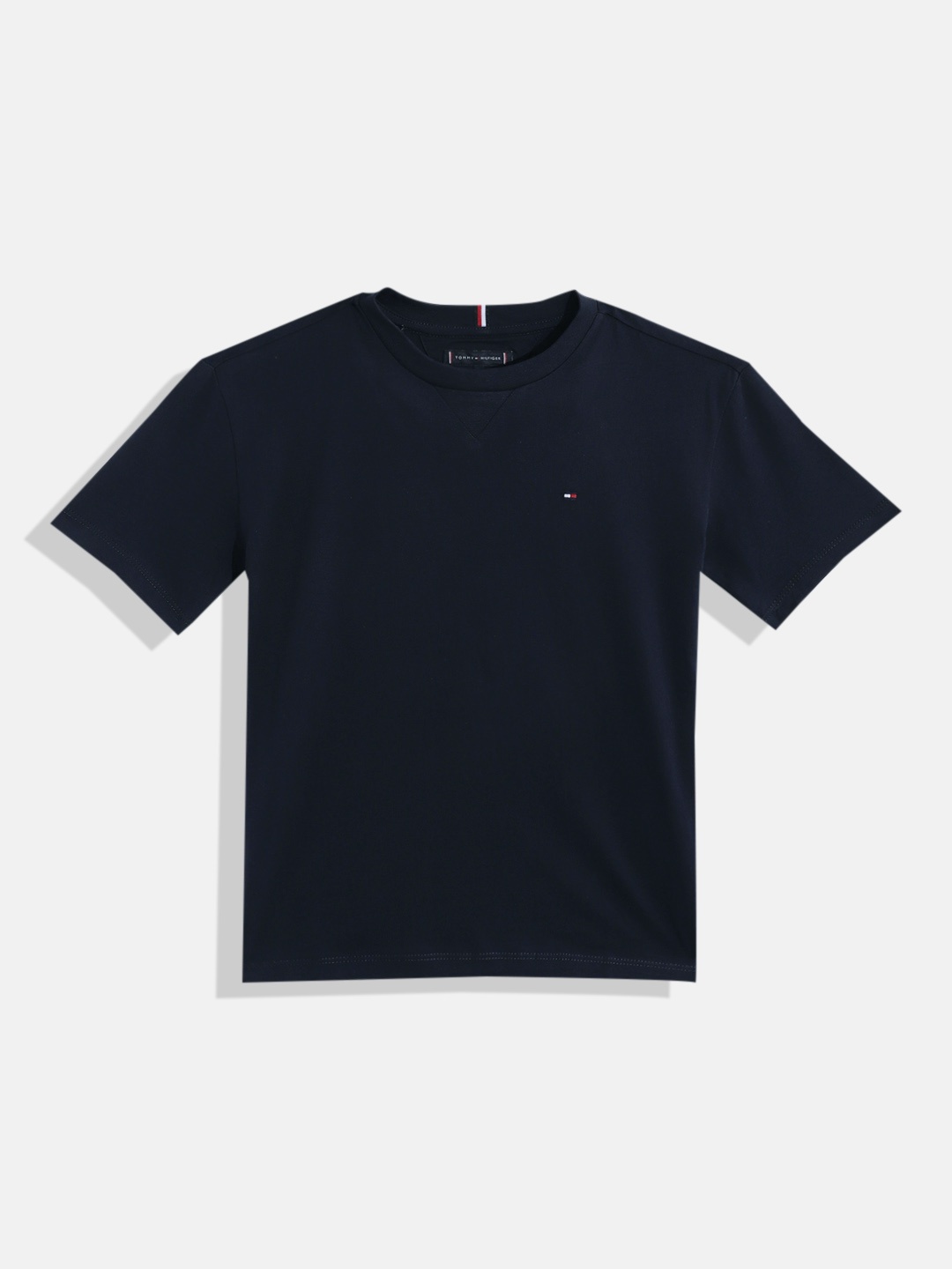 

Tommy Hilfiger Boys Pure Cotton Round Neck T-shirt, Navy blue